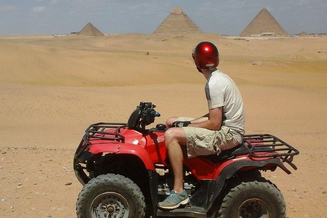 1 Hour ATV at Giza Pyramids from Cairo - Pyramid stops: plateau views, Khufu, Khafre, Menkaure, and the Sphinx