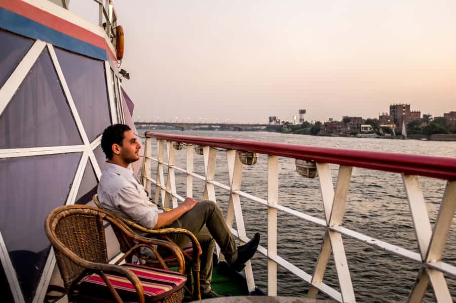 Cairo: Nile Sunset Dinner Cruise, Show & Optional Transfer - The cruise and deck: where the views actually come from
