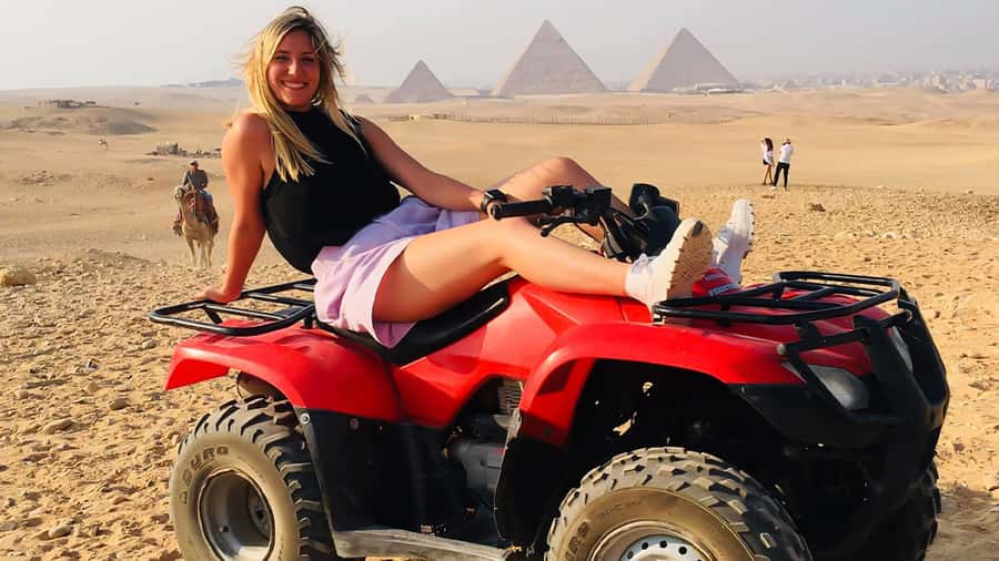 Cairo: Private Quad Bike Desert Tour with Pyramids & Sunset - Getting picked up around Cairo and Giza in a private, air-conditioned car