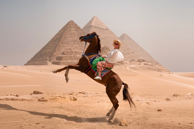 Giza Pyramids Photoshoot with Jumping Horse, Camel and Sphinx - Getting to Giza With a Private AC Vehicle and a Clear Game Plan
