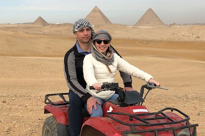Giza pyramids, Sphinx, ATV bike, Lunch,Camel ride, Dinner cruise& shopping tour - Giza Plateau power combo: Great Pyramids, Khafre’s Valley Temple, and the Sphinx