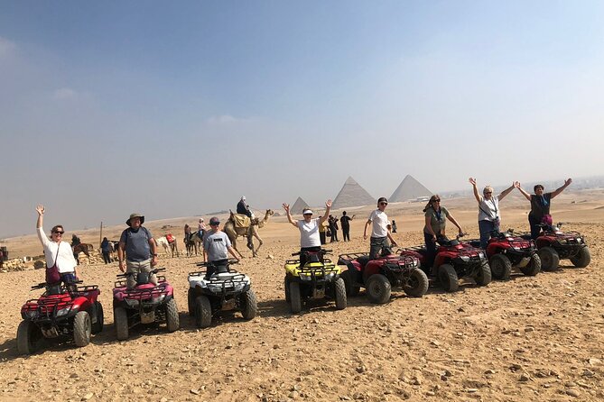 Giza pyramids, Sphinx, ATV bike, Lunch,Camel ride, Dinner cruise& shopping tour - Panoramic view and Sphinx close-up: photo time that does not feel random