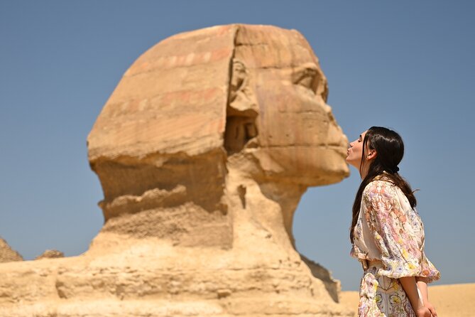 Giza Pyramids, Sphinx, Saqqara and Memphis Full-Day Cairo Tour - Great Sphinx and Valley Temple of Khafre, the afterlife story becomes physical