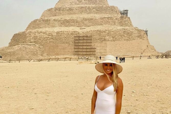 Great Giza Pyramids, Sphinx , saqqara step Pyramid , Memphis city - Lunch at Elharam: a buffet break with pyramid views