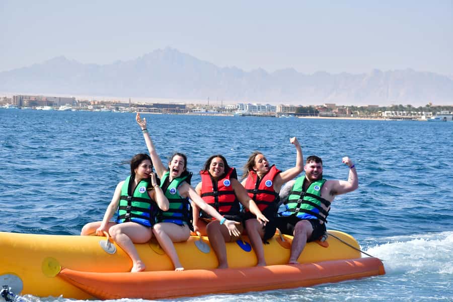 Hurghada: Orange Bay Island with breakfast, lunch & watersports - Breakfast on board: fuel for snorkeling and sun