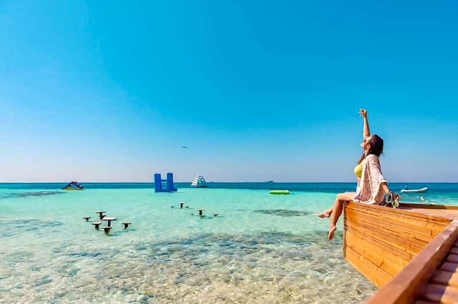 Hurghada: Orange Bay & Magawish Island Speedboat with Lunch - Pickup, marina, and the speedboat ride you actually feel