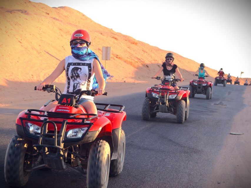 Hurghada: Quad Bike, Sea, Camel, Safari, Stargazing & Dinner - Camel ride and Bedouin camp: photos first, then dinner and dancing