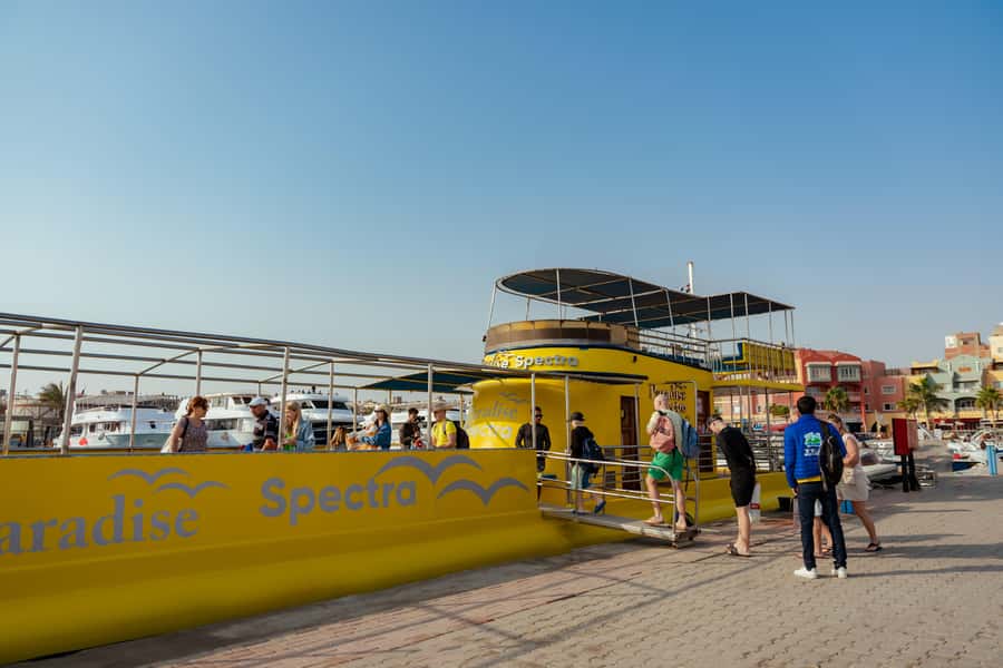 Hurghada: Semi-Submarine Boat Tour w/ Snorkeling & Transfer - From Hurghada pickup to the marina, it moves fast