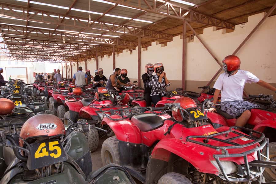 Hurghada: Sunset Quad Bike, Camel w/ Opt Stargazing and BBQ - The safety briefing and “first ride” test (what it really means)