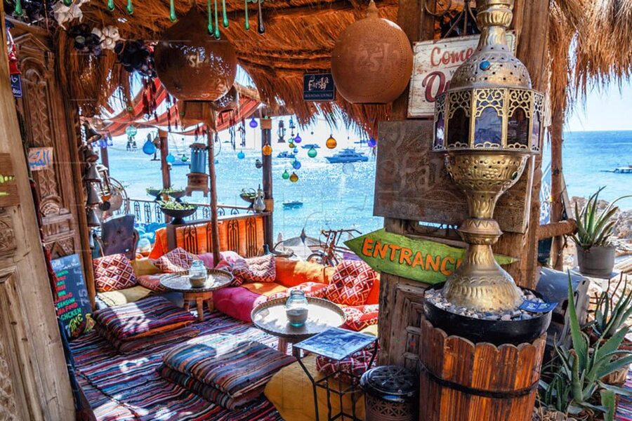 Sharm El-Sheikh: Cafe & restaurant - Farsha or New Panorama - Comfort tips for Farsha seating and better views