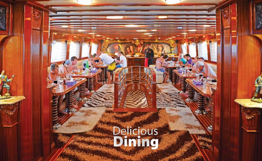 Sharm: Pirates Sailing Boat cruise with transfers & lunch - Lunch on Board: Air-Conditioned Comfort Plus a Proper Open Buffet