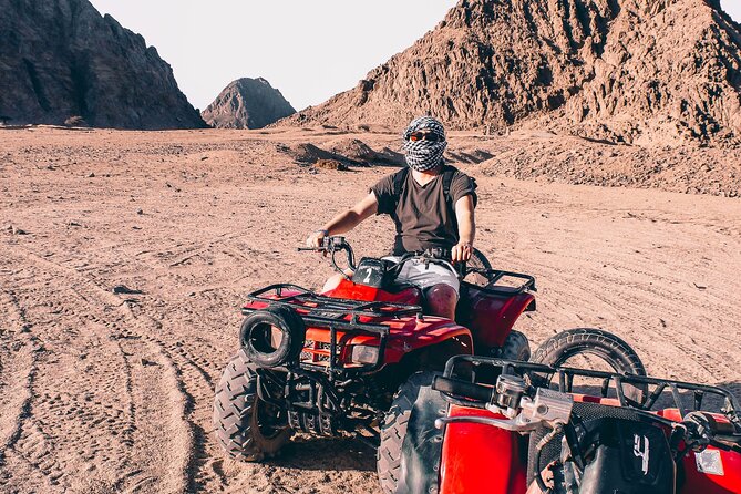 Sharm: Quad Bike or Car Buggy, Camel ride & optional VIP Bedouin Dinner & Show - Quad bike or dune buggy, what you are really signing up for