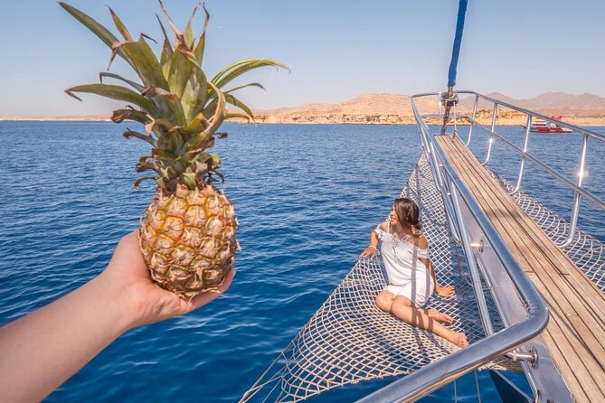 Snorkeling trip to Ras Mohamed & The White Island aboard Luxury Yacht - Water activities on the yacht: hanging chair and walk-on-water style harness