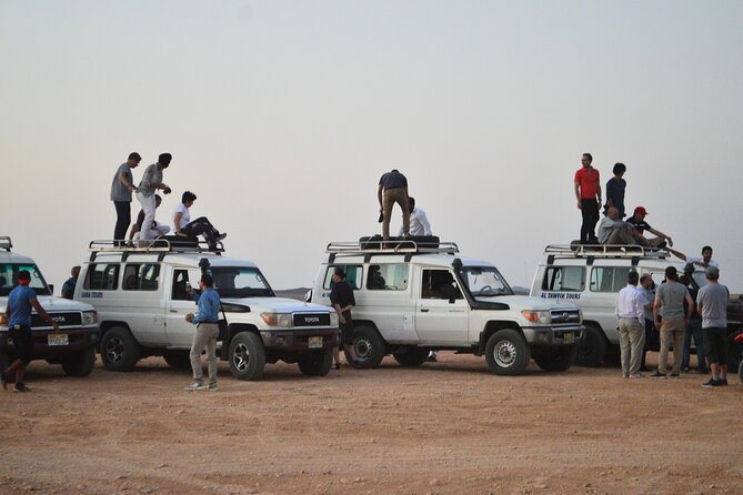 Sunset Safari trip by Jeep - Alex station camp dinner: Arabic hut buffet, beverages, and night sky vibes