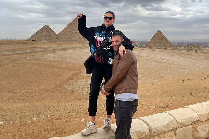 VIP Private Day Tour Giza Pyramids, Memphis and Sakkara Pyramids - The Sphinx with its real name: Shesep Ankh and temple front vibes