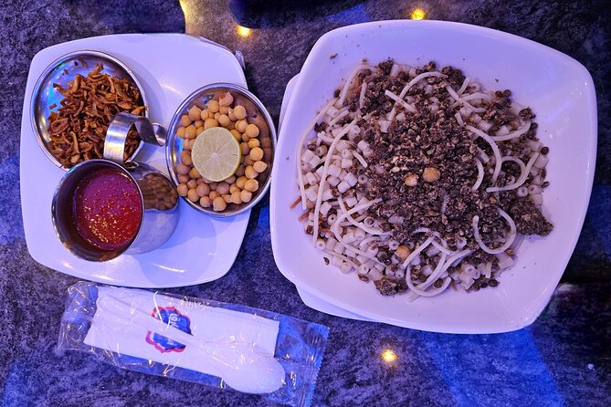 Walks Of Cairo Night Excursion With Food & walking Tour - Abou Tarek: koshary, shawerma, falafel, and Cairo comfort food in one stop